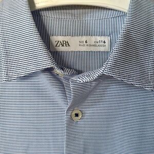 EUC - ZARA™ Kids' Long Sleeve Stretch Wrinkle-free Button/down Shirt | Size T6